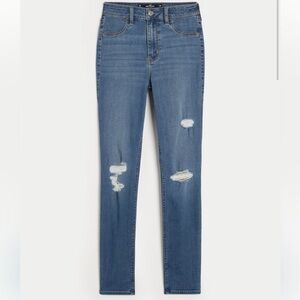 Classic Blue Distressed Women's Jeans Leggings